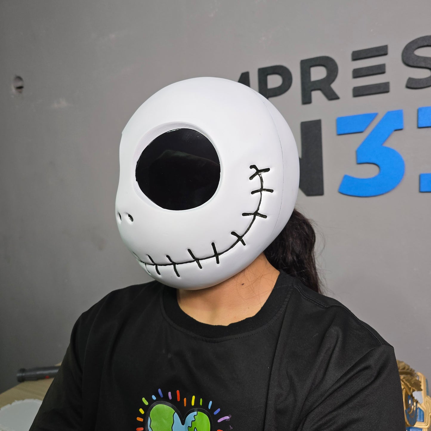 Mascara magnetica para Halloween de Jack Skellington impresa en 3D
