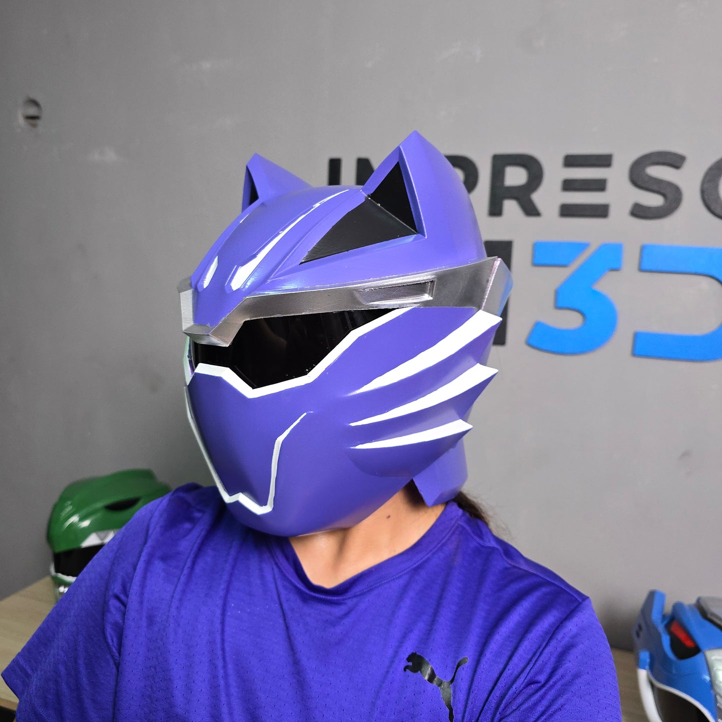 Casco magnético del Purple Wolf Ranger Jungle Fury
