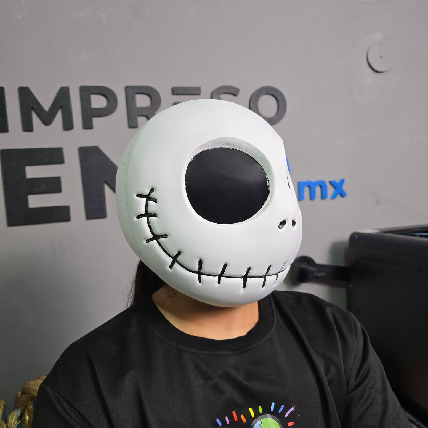 Mascara magnetica para Halloween de Jack Skellington impresa en 3D