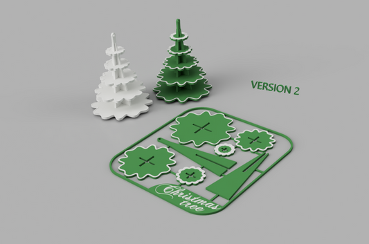 Tarjeta de árbol de Navidad armable impresa en 3D