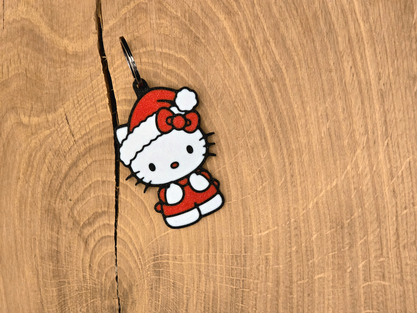 Adorno y llavero de Hello Kitty navideño