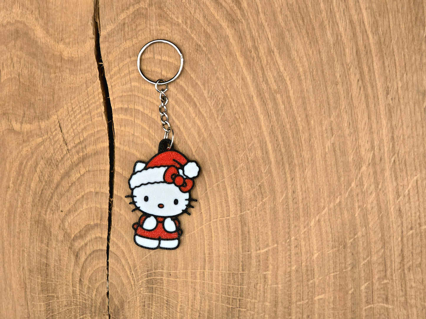 Adorno y llavero de Hello Kitty navideño