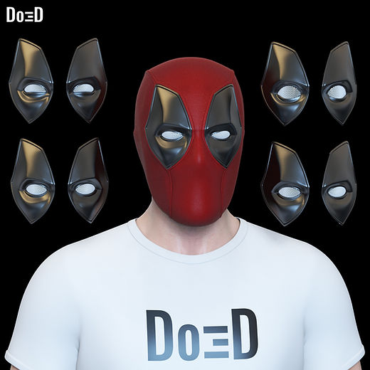 Casco de Deadpool magnético y texturizado impreso en 3D