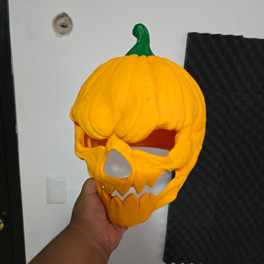 Mascara magnetica de calabaza para Halloween impresa en 3D