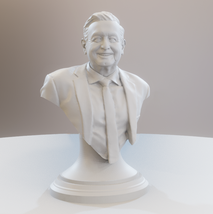 Busto de Andrés Manuel López Obrador AMLO impreso en 3D